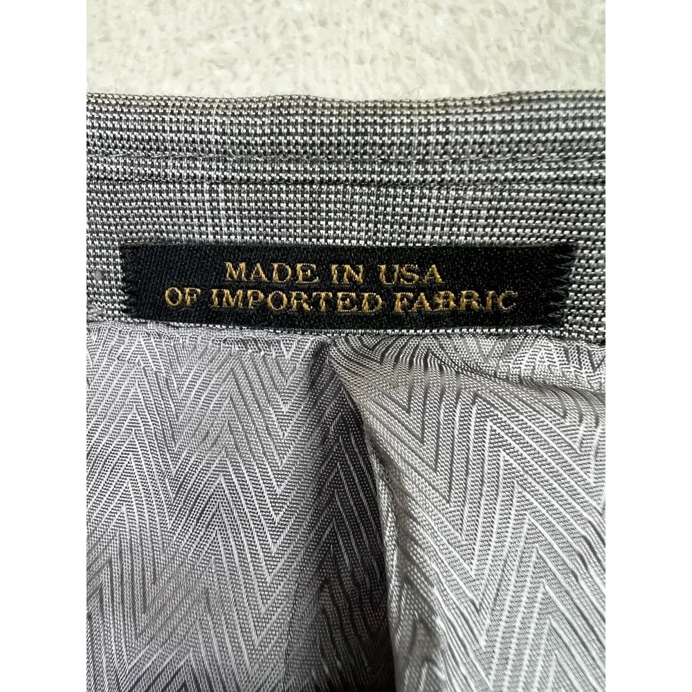 Tessuto Blazer Mens 46L‎ Long Gray Plaid Super 120s Wool Italy Made USA Classic